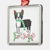 Weihnachtsdekorationshund Silbernes Ornament (Links)