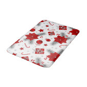 Weihnachtsdekorationsmuster Badematte (Schrägansicht)