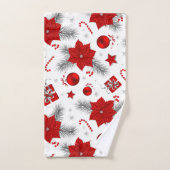 Weihnachtsdekorationsmuster Badhandtuch Set (Handtuch)