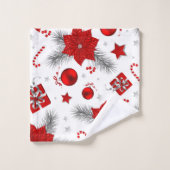 Weihnachtsdekorationsmuster Badhandtuch Set (Waschlappen)