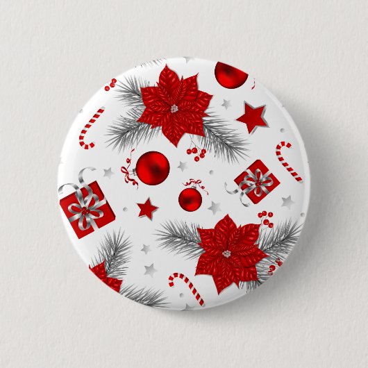 Weihnachtsdekorationsmuster Button (Vorderseite)