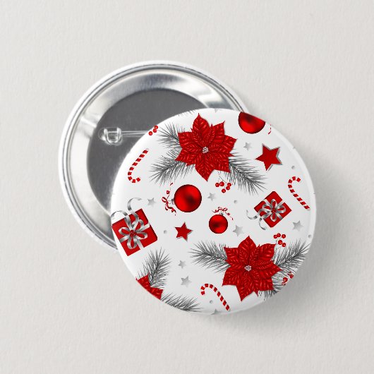 Weihnachtsdekorationsmuster Button (Vorne & Hinten)
