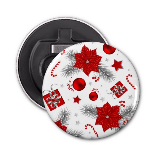 Weihnachtsdekorationsmuster Flaschenöffner (Vorderseite)