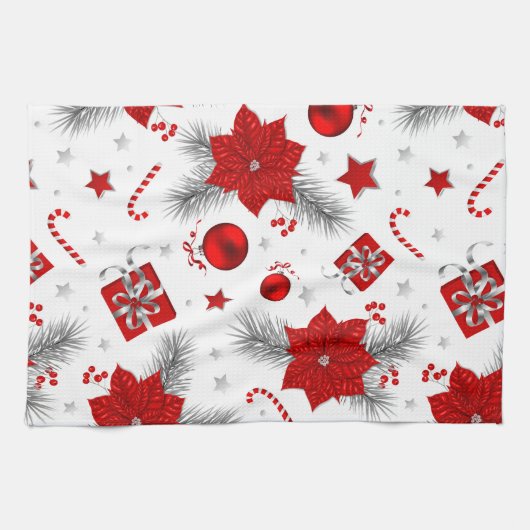 Weihnachtsdekorationsmuster Geschirrtuch (Horizontal)