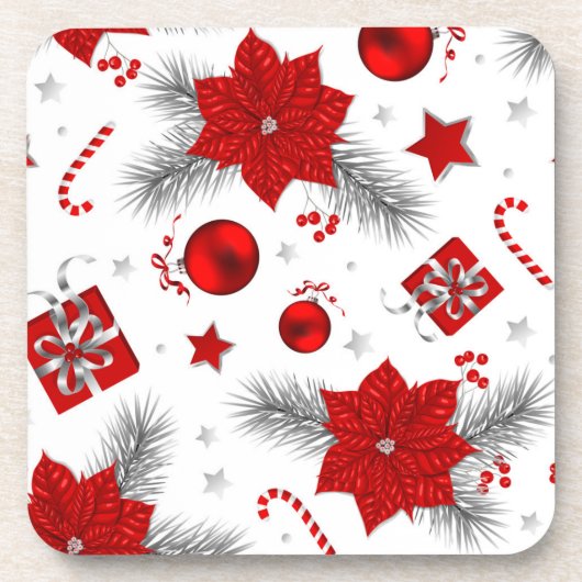 Weihnachtsdekorationsmuster Getränkeuntersetzer (Vorderseite)