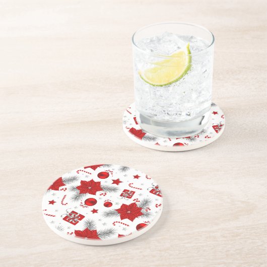 Weihnachtsdekorationsmuster Getränkeuntersetzer (Seite)
