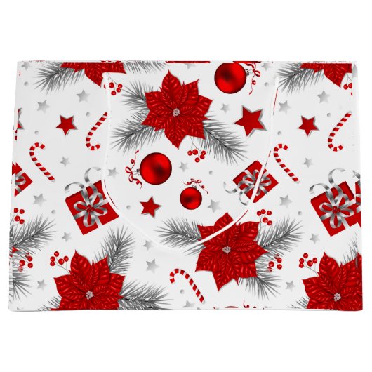 Weihnachtsdekorationsmuster Große Geschenktüte (Vorderseite)