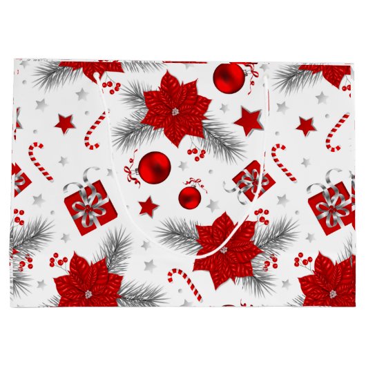 Weihnachtsdekorationsmuster Große Geschenktüte (Rückseite)