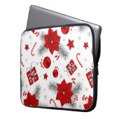 Weihnachtsdekorationsmuster Laptopschutzhülle (Vorderseite Links)