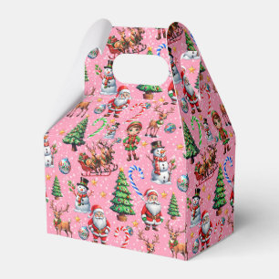 Weihnachtsdekorationsmuster mit rosa Hintergrund Geschenkschachtel