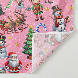 Weihnachtsdekorationsmuster mit rosa Hintergrund Wandteppich