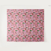 Weihnachtsdekorationsmuster mit rosa Hintergrund Wandteppich (Vorderseite (Horizontal))