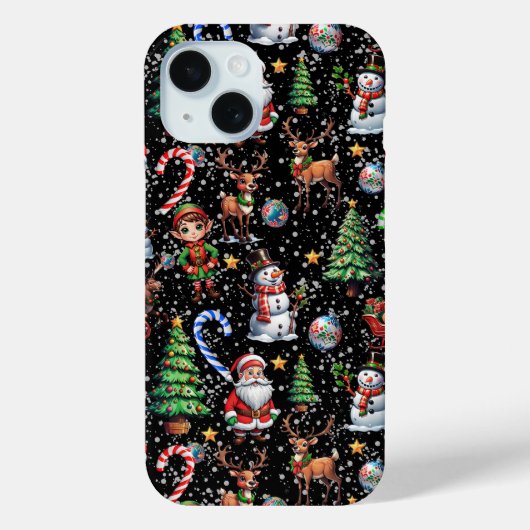 Weihnachtsdekorationsmuster mit schwarzem Hintergr Case-Mate iPhone Hülle (Rückseite)