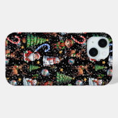 Weihnachtsdekorationsmuster mit schwarzem Hintergr Case-Mate iPhone Hülle (Rückseite (Horizontal))