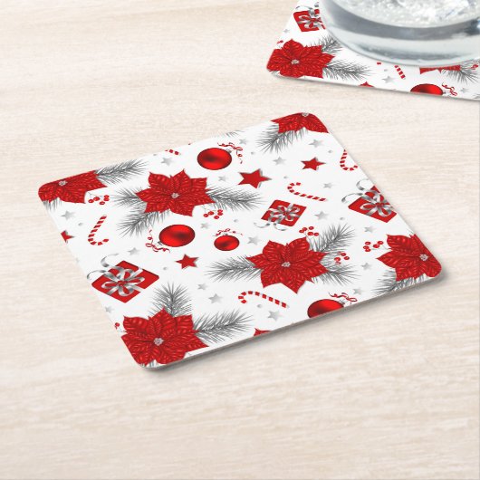 Weihnachtsdekorationsmuster Rechteckiger Pappuntersetzer (angewinkelt)