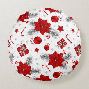 Weihnachtsdekorationsmuster Rundes Kissen