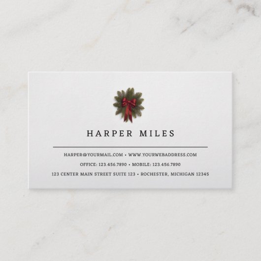 Weihnachtsdekorator Visitenkarte (Vorderseite)