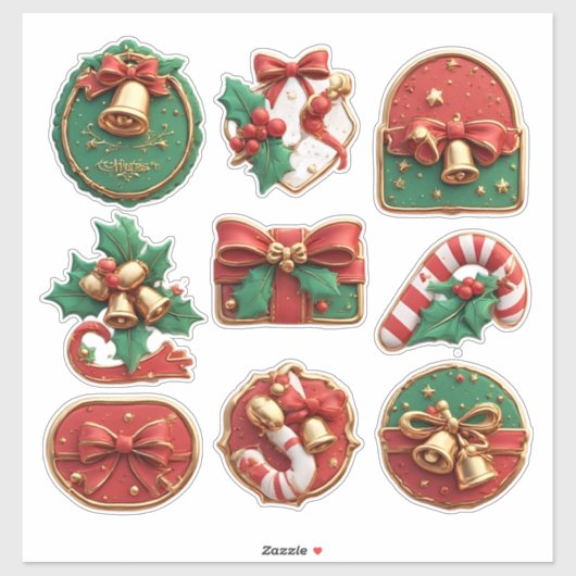 Weihnachtsdekore Aufkleber (Blatt)