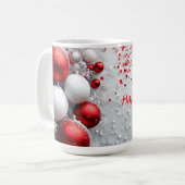 Weihnachtsdekore in Rot und Weiß Kaffeetasse (Vorderseite Links)