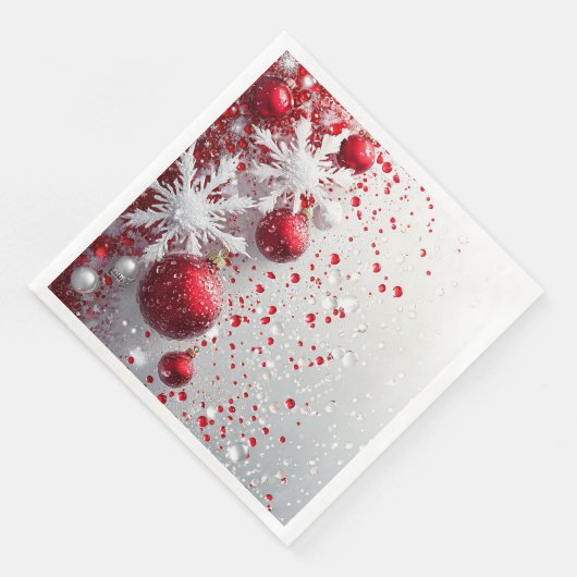 Weihnachtsdekore in Rot und Weiß Serviette (Ecke)