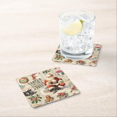 Weihnachtsdekoupage Rechteckiger Pappuntersetzer (Vor Ort)