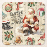 Weihnachtsdekoupage Rechteckiger Pappuntersetzer<br><div class="desc">Vintage Weihnachts entcoupage Papier Untersetzer. Feierliche Partyartikel für Ihre Weihnachten kommen zusammen. Entworfen für Sie von BlackBerry Boulevard.</div>