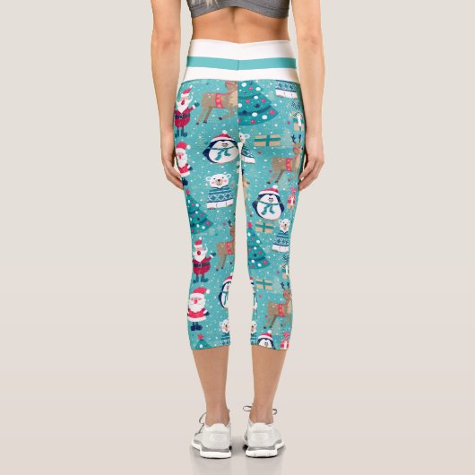 Weihnachtsdesign Capri Leggings (Rückseite)