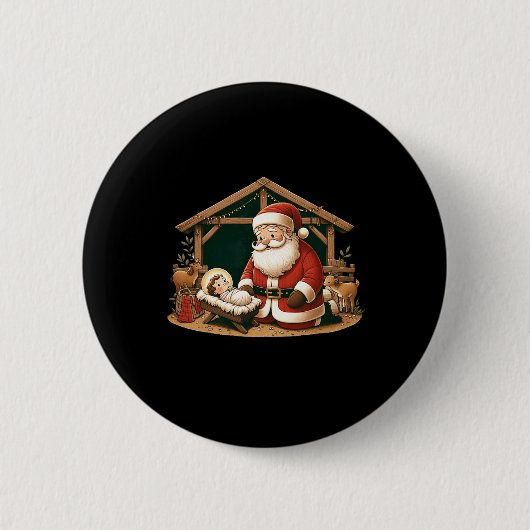 Weihnachtsdesign den Weihnachtsmann mit BaA knetet Button (Vorderseite)
