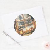 Weihnachtsdesign. Doppelseitige Kunst. Santa Runder Aufkleber (Umschlag)