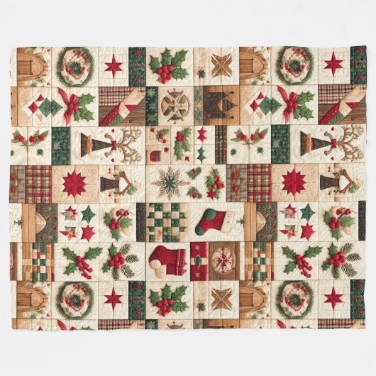 Weihnachtsdesign Fleecedecke (Vorderseite (Horizontal))