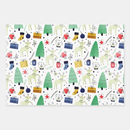 Weihnachtsdesign Geschenkpapier Set (Vorderseite)