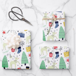 Weihnachtsdesign Geschenkpapier Set