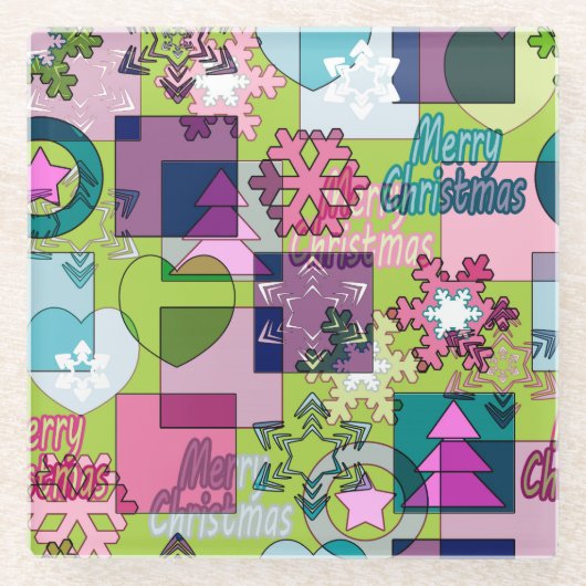 Weihnachtsdesign Glasuntersetzer (Vorderseite)