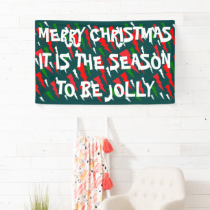 Weihnachtsdesign grün rot weiß mit Nachrichtenwort Banner