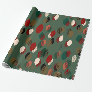 Weihnachtsdesign im Stil der Mitte des 20. Jahrhun Geschenkpapier