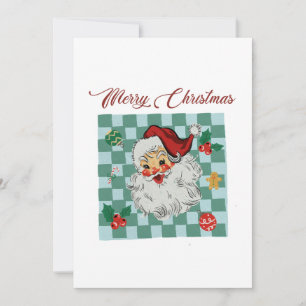 Weihnachtsdesign im Vintage-Stil mit Santa Claus Einladung