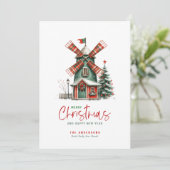 Weihnachtsdesign in Kleinstadt Karte (Stehend Vorderseite)