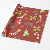 Weihnachtsdesign in Rot Geschenkpapier (Ungerollt)