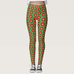 Weihnachtsdesign in Rot und Grün Leggings