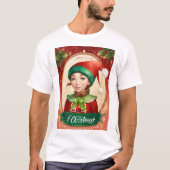 Weihnachtsdesign mit Elf & Weihnachtsmann T-Shirt (Vorderseite)