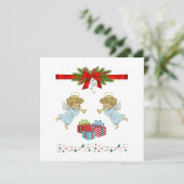 Weihnachtsdesign mit Engeln Karte (Stehend Vorderseite)