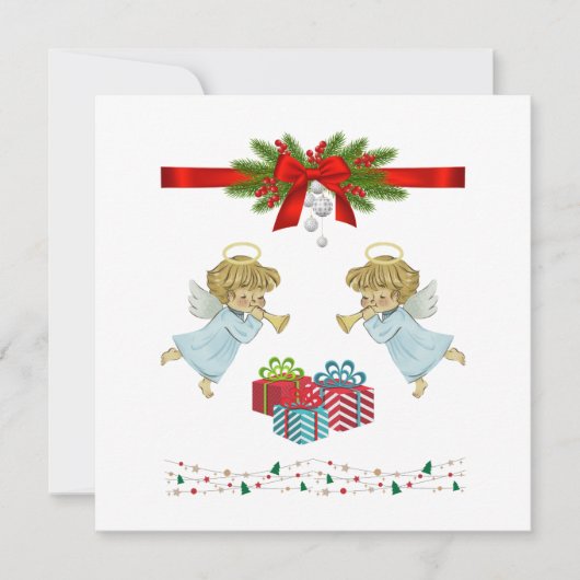 Weihnachtsdesign mit Engeln Karte (Vorderseite)