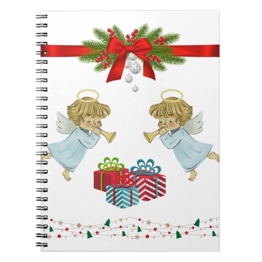 Weihnachtsdesign mit Engeln Notizblock (Vorderseite)