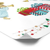 Weihnachtsdesign mit Engeln Poster (Ecke)