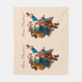 Weihnachtsdesign mit personalisiertem Vintage-Weih Fleecedecke