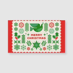 Weihnachtsdesign mit Taube, festlichen Holly-Motiv Magnetkarte