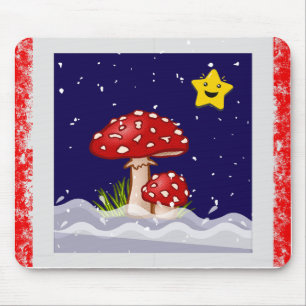 Weihnachtsdesign Pilze Mousepad