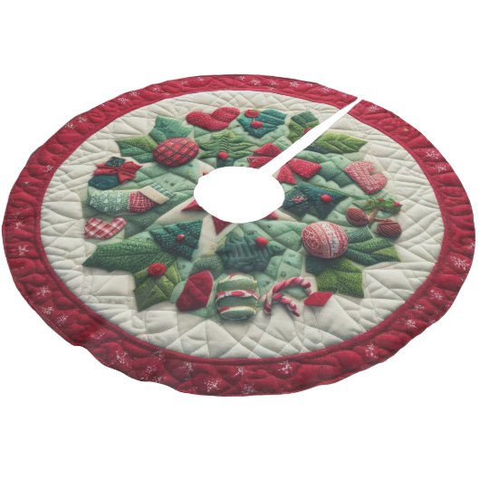 Weihnachtsdesign Polyester Weihnachtsbaumdecke (Schrägansicht)