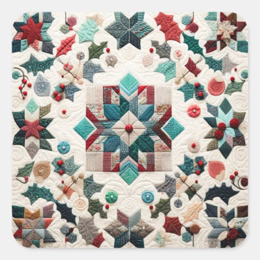 Weihnachtsdesign Quadratischer Aufkleber (Vorderseite)