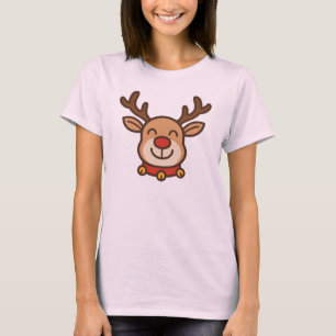 Weihnachtsdesign Rentierkopf – Süße Feiertagskarte T-Shirt
